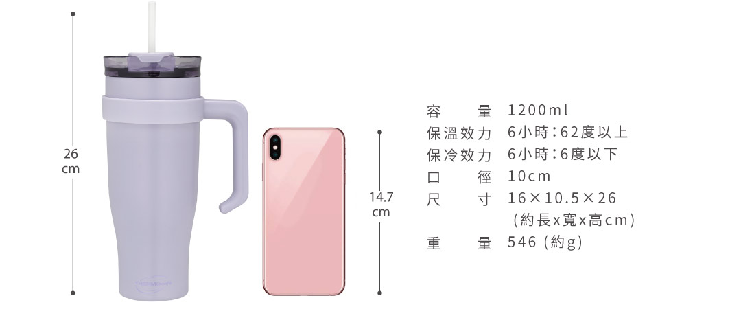 吸管把手杯－芋霜紫